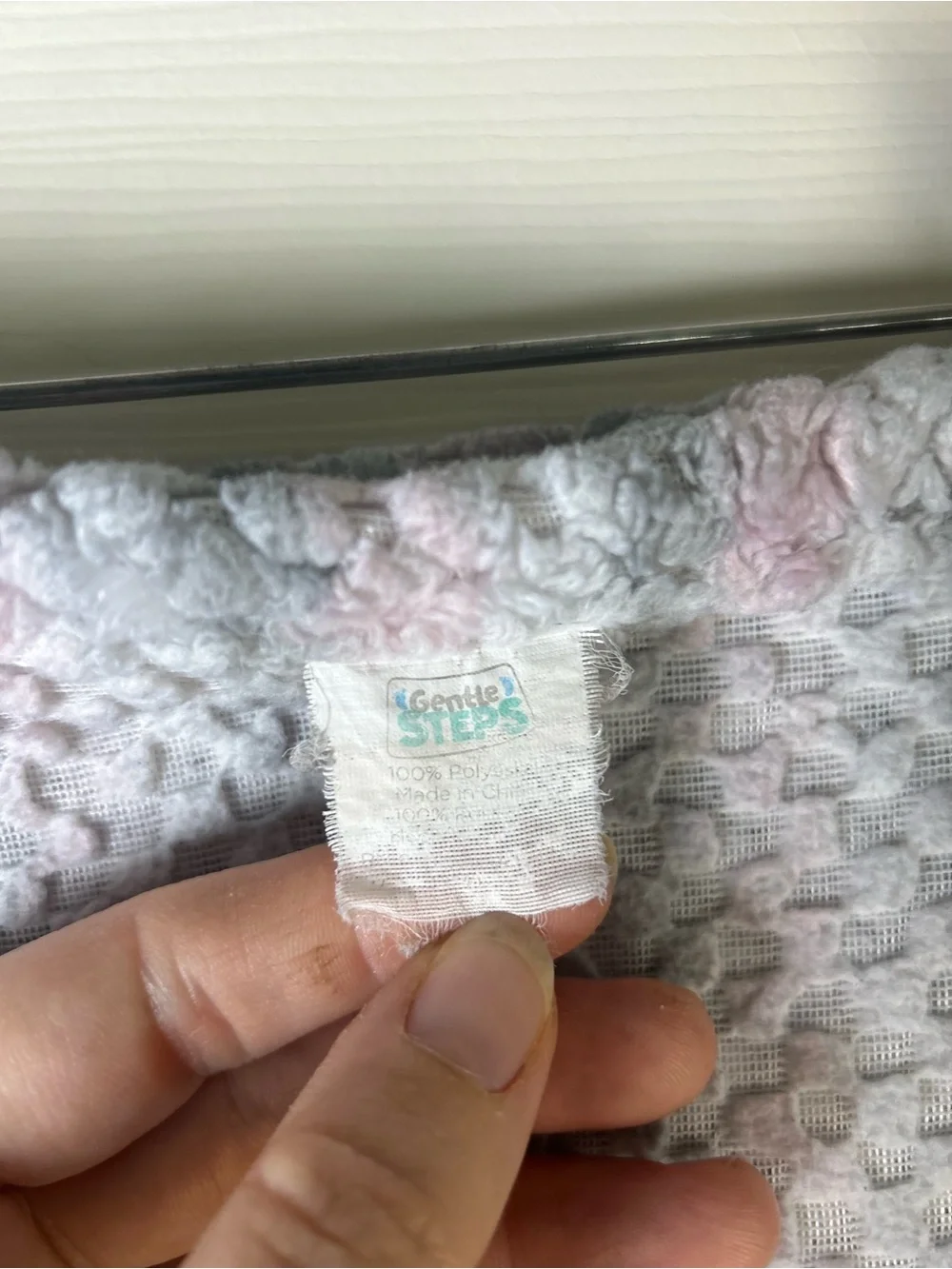 Gentle Steps Pink Gray White Stripes Baby Blanket Lovey Textured